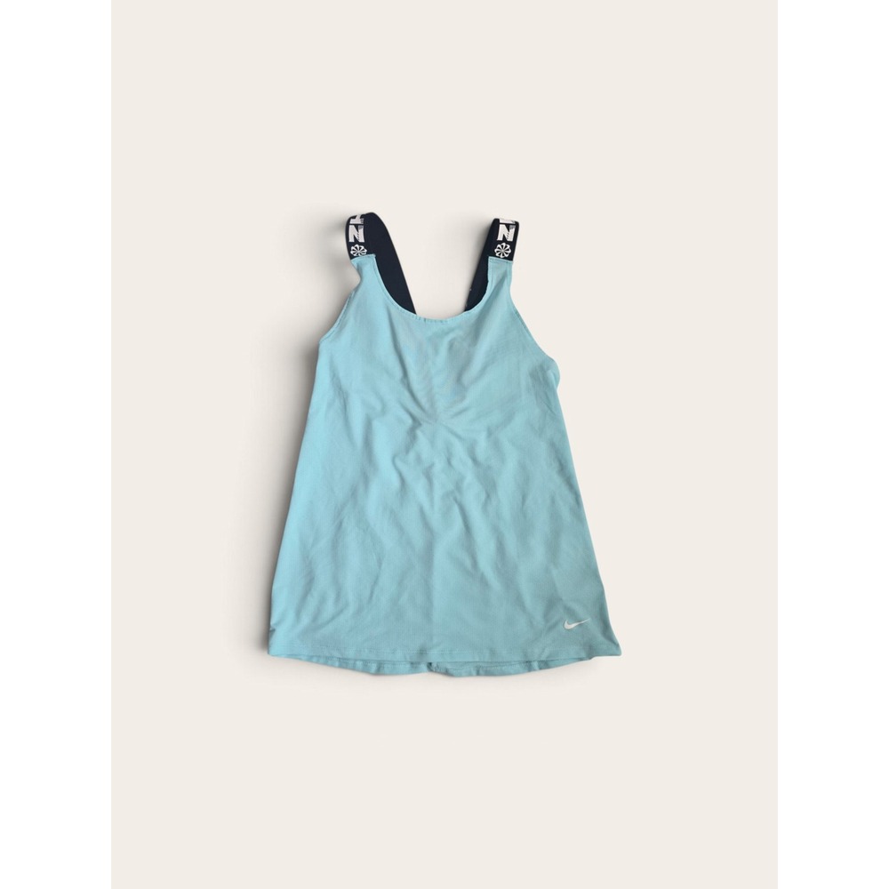 Nike Icnclsh Light Blue Workout Tank Top Athletic Logo Elastic Straps Women's S
